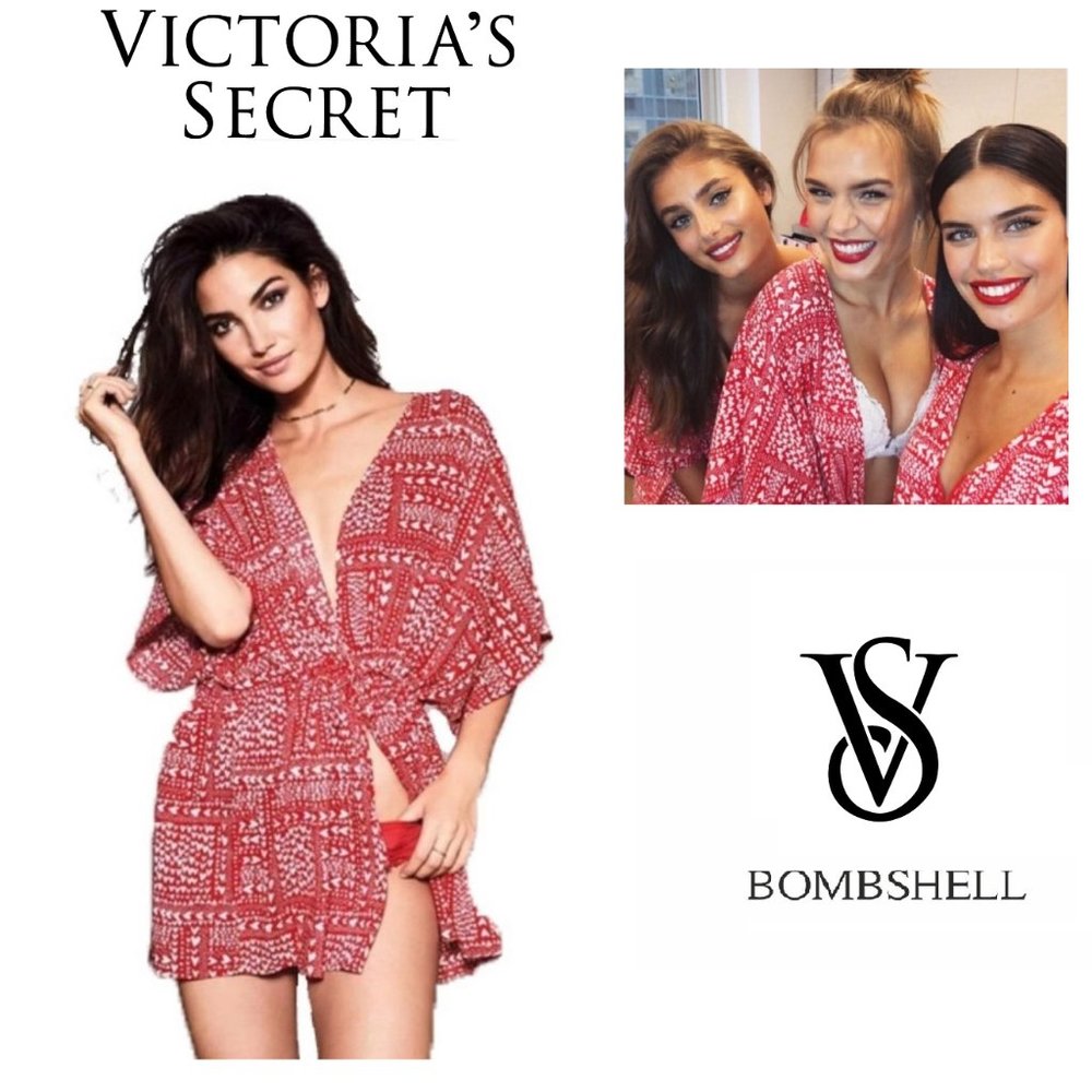 Victoria’s Secret Red & White Hearts Kimono